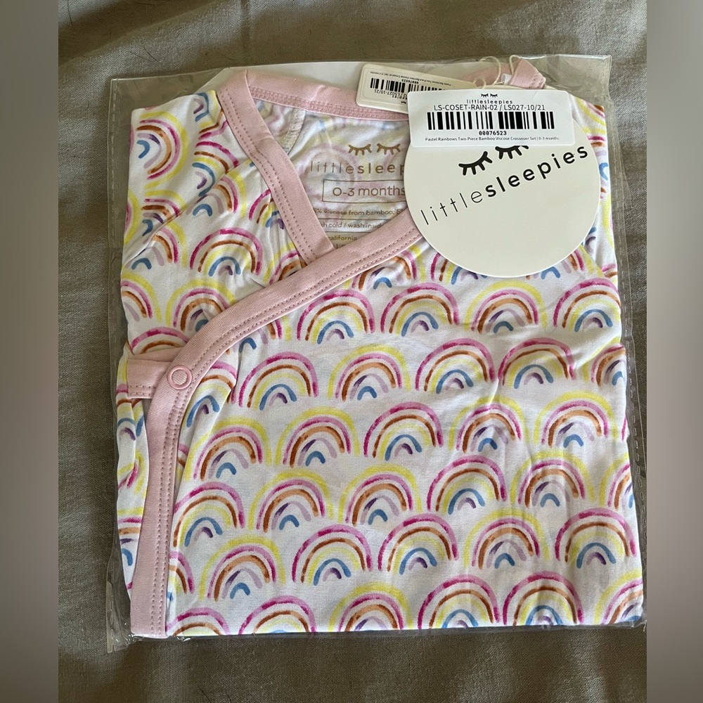 Little Sleepies Pastel Rainbow Crossover Sleep Set